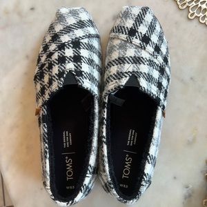 Tom’s Houndstooth Alpargata Flat size W 8.5 New